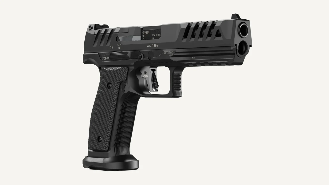 Walther PDP Steel Frame Match, three-quarter view